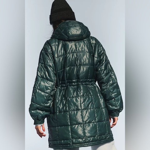 FREE PEOPLE NWT Patricia Packable Poncho Puffer in Green XS - Picture 5 of 10